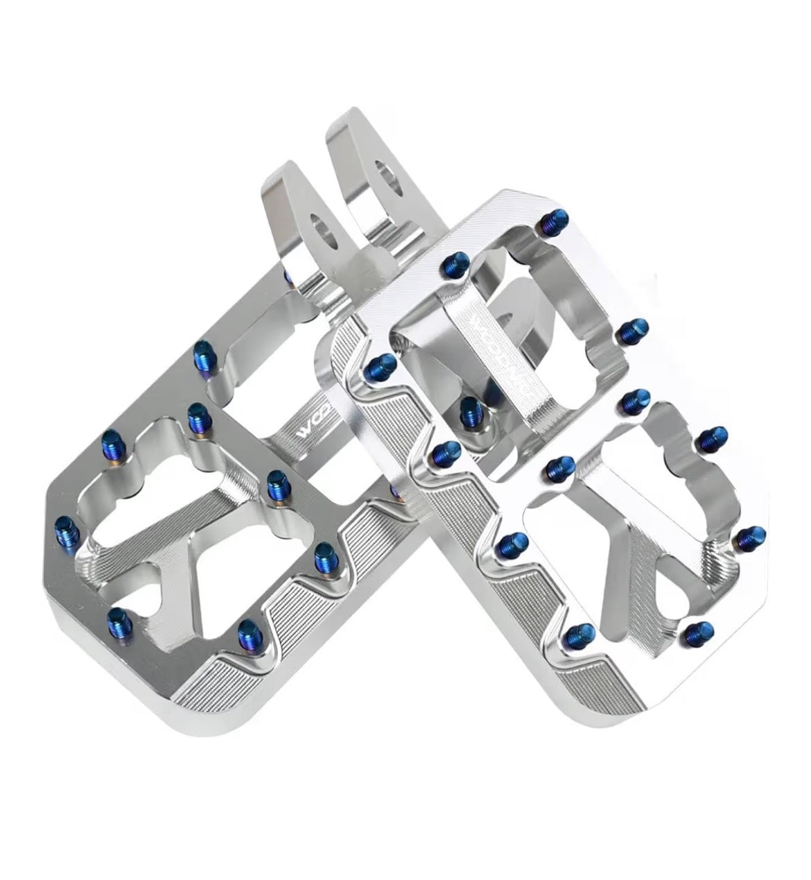 Silver pegs with titanium bolts