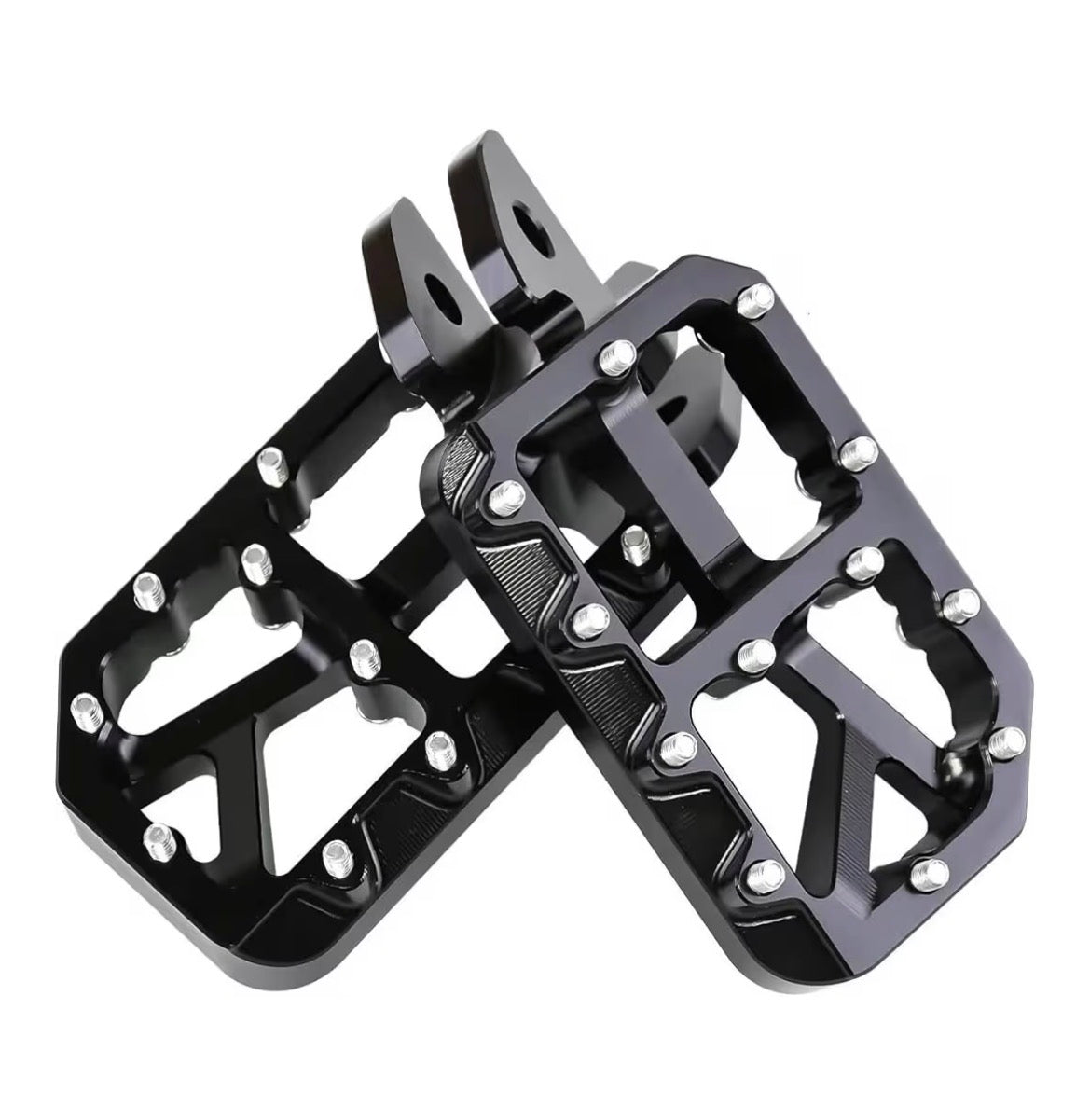 Black pegs with sliver screws